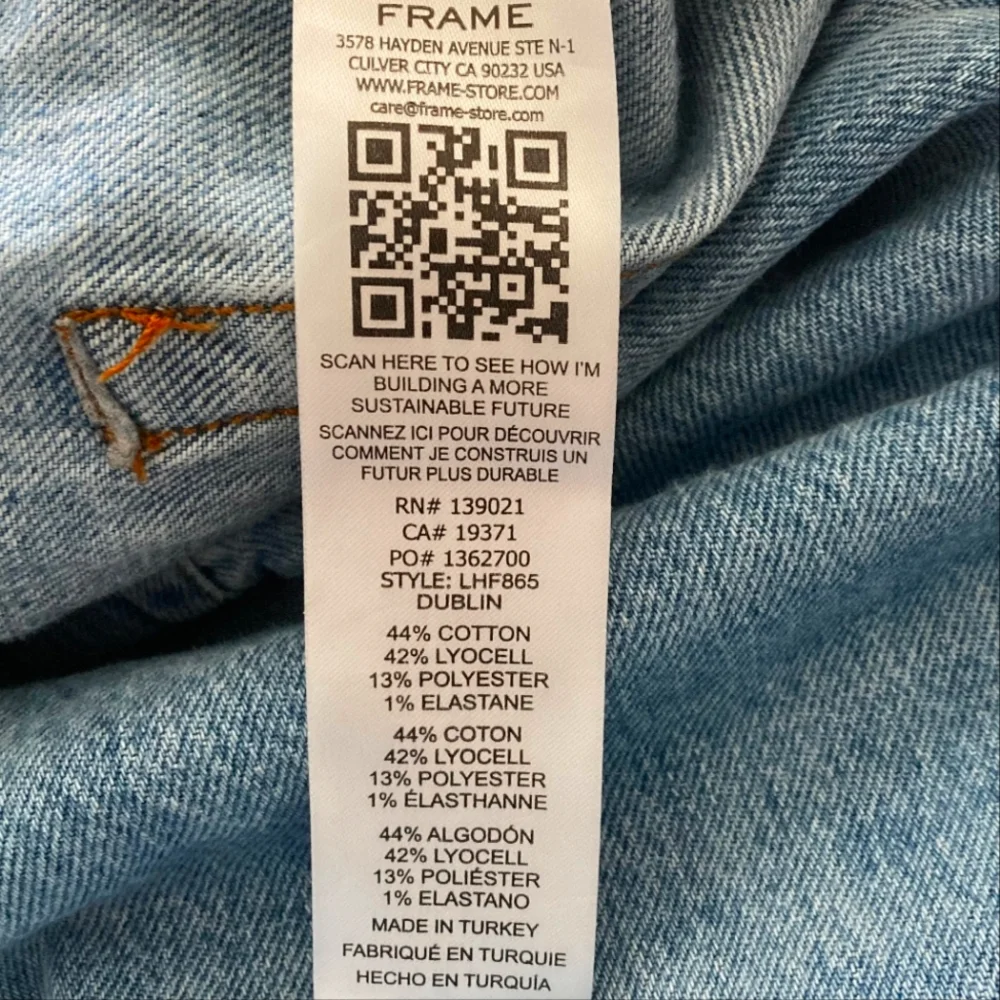 FRAME High Rise cropped the lounge Chill denim jogger blue Jeans size 29 - Picture 15 of 16